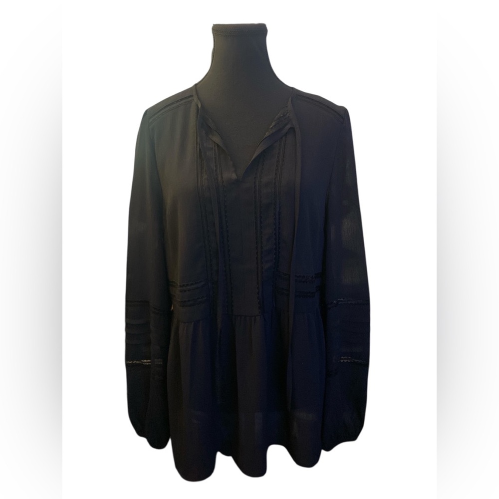 Express Classic Flare Black Blouse M EUC